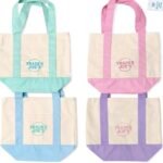 Trending Trader Joe's Mini Pastel Tote Bags (Spring Edition)Set of 1 Piece  Set of Four - Pink, Lavender, Light Green and Sky Blue