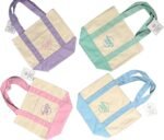 Trending Trader Joe's Mini Pastel Tote Bags (Spring Edition)Set of 1 Piece  Set of Four - Pink, Lavender, Light Green and Sky Blue - Image 6