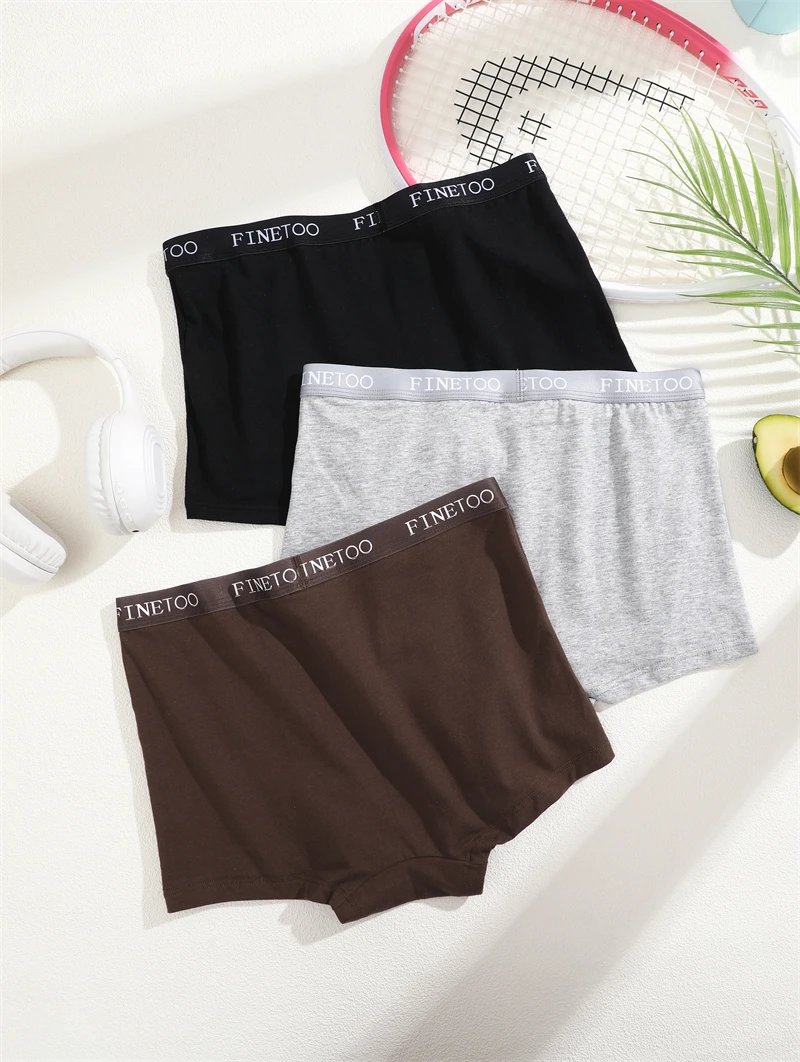 Rocklon 3Pcs Women's Panties Cotton Seamless Sports Boxers Underwear Female Solid Color Briefs Lingerie Intimate Underpant Finetoo S-XXL