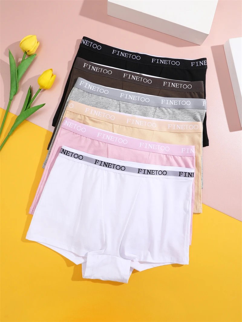 Rocklon 3Pcs Women's Panties Cotton Seamless Sports Boxers Underwear Female Solid Color Briefs Lingerie Intimate Underpant Finetoo S-XXL