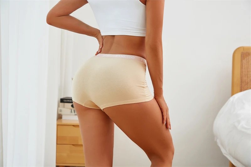 Rocklon 3Pcs Women's Panties Cotton Seamless Sports Boxers Underwear Female Solid Color Briefs Lingerie Intimate Underpant Finetoo S-XXL