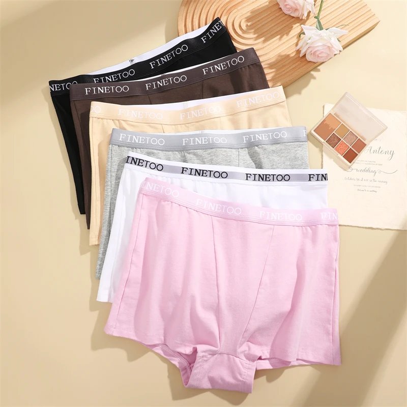 Rocklon 3Pcs Women's Panties Cotton Seamless Sports Boxers Underwear Female Solid Color Briefs Lingerie Intimate Underpant Finetoo S-XXL