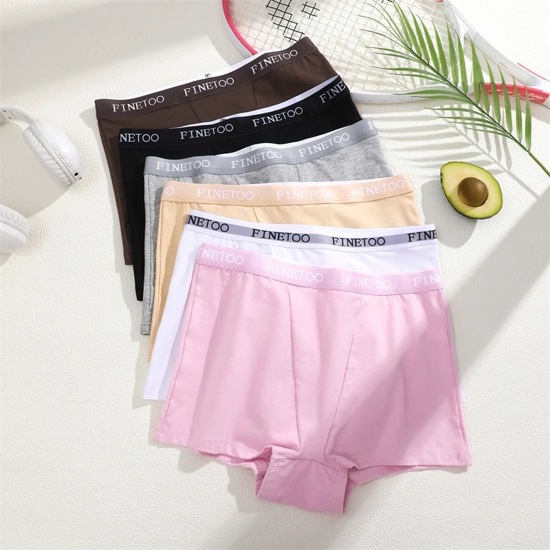 Rocklon 3Pcs Women's Panties Cotton Seamless Sports Boxers Underwear Female Solid Color Briefs Lingerie Intimate Underpant Finetoo S-XXL