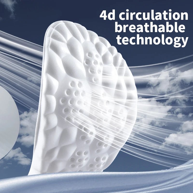 Rocklon 4D Cloud Technology Sports Insoles for Shoes PU Sole Soft Breathable Shock Absorption Cushion Running Orthopedic Care Insoles