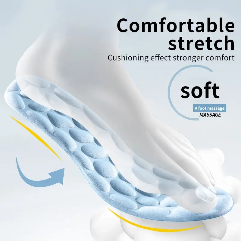 Rocklon 4D Cloud Technology Sports Insoles for Shoes PU Sole Soft Breathable Shock Absorption Cushion Running Orthopedic Care Insoles