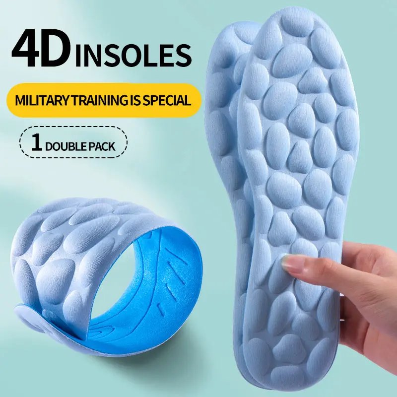 Rocklon 4D Cloud Technology Sports Insoles for Shoes PU Sole Soft Breathable Shock Absorption Cushion Running Orthopedic Care Insoles