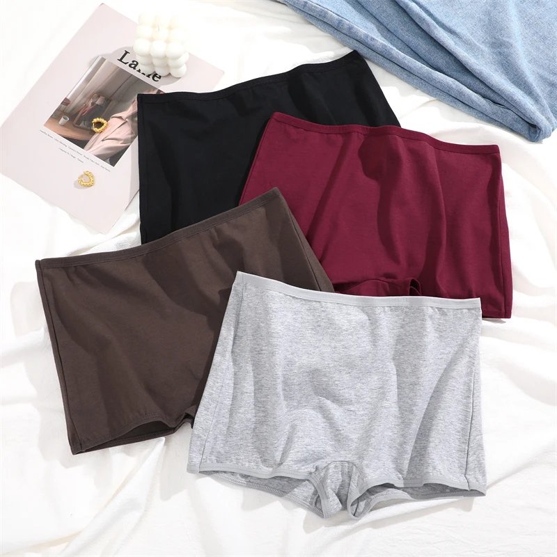 Rocklon New Women's Panties Cotton Seamless Sports Boxers Underwear Female Solid Color Briefs Cozy Lingerie Intimate Underpants XS-XL