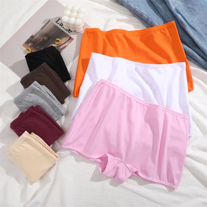 Rocklon New Women's Panties Cotton Seamless Sports Boxers Underwear Female Solid Color Briefs Cozy Lingerie Intimate Underpants XS-XL