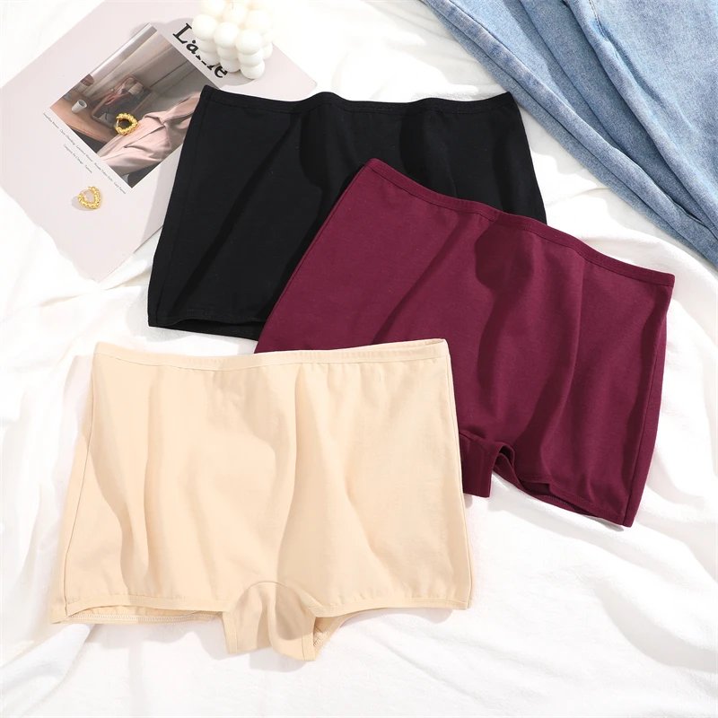 Rocklon New Women's Panties Cotton Seamless Sports Boxers Underwear Female Solid Color Briefs Cozy Lingerie Intimate Underpants XS-XL
