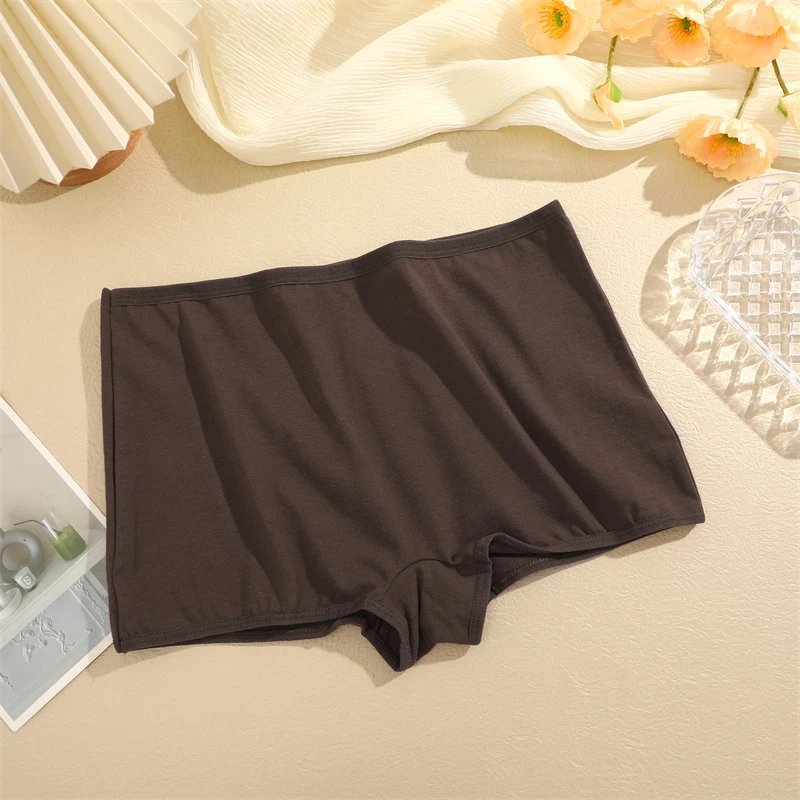 Rocklon New Women's Panties Cotton Seamless Sports Boxers Underwear Female Solid Color Briefs Cozy Lingerie Intimate Underpants XS-XL