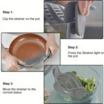 Rocklon 1pc Adjustable Silicone Clip-On Strainer for Pots, Pans, and Bowls - Handheld Drainer for Noodles, Pasta - Image 3