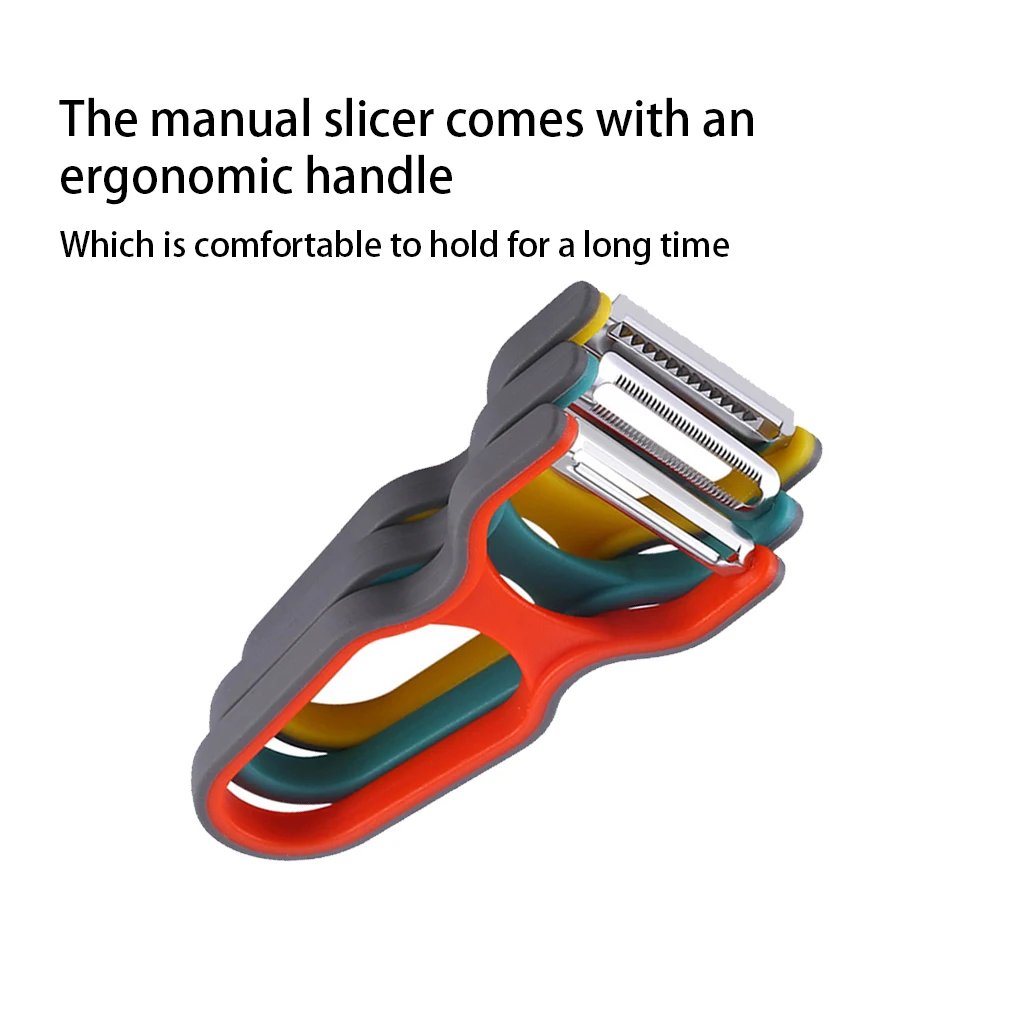 Rocklon 3Pcs Stainless Steel Multi-function Potato Peeler Fruit Vegetable Chopper Mini Spud Slicer Grater Set Random Color Kitchen Tools