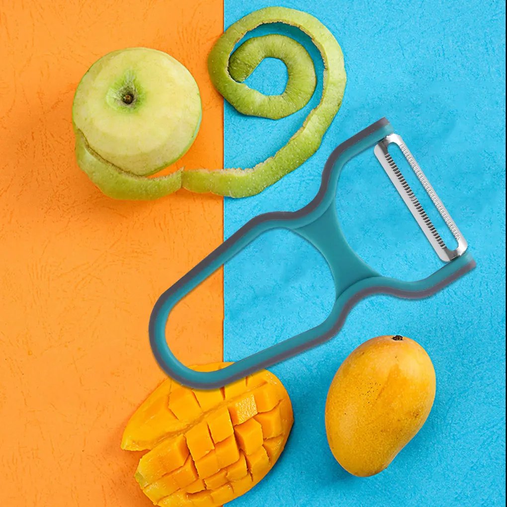 Rocklon 3Pcs Stainless Steel Multi-function Potato Peeler Fruit Vegetable Chopper Mini Spud Slicer Grater Set Random Color Kitchen Tools