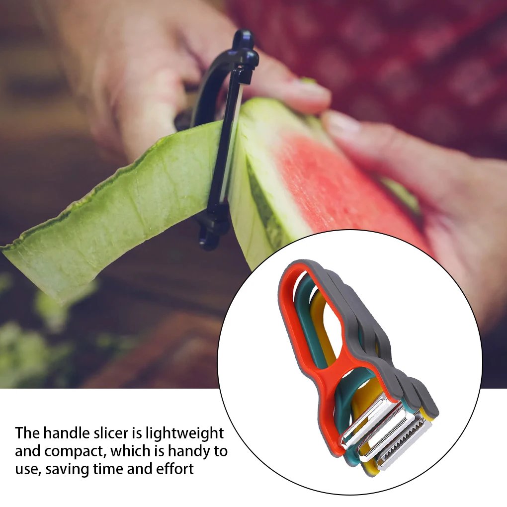Rocklon 3Pcs Stainless Steel Multi-function Potato Peeler Fruit Vegetable Chopper Mini Spud Slicer Grater Set Random Color Kitchen Tools