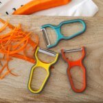 Rocklon 3Pcs Stainless Steel Multi-function Potato Peeler Fruit Vegetable Chopper Mini Spud Slicer Grater Set Random Color Kitchen Tools - Image 5