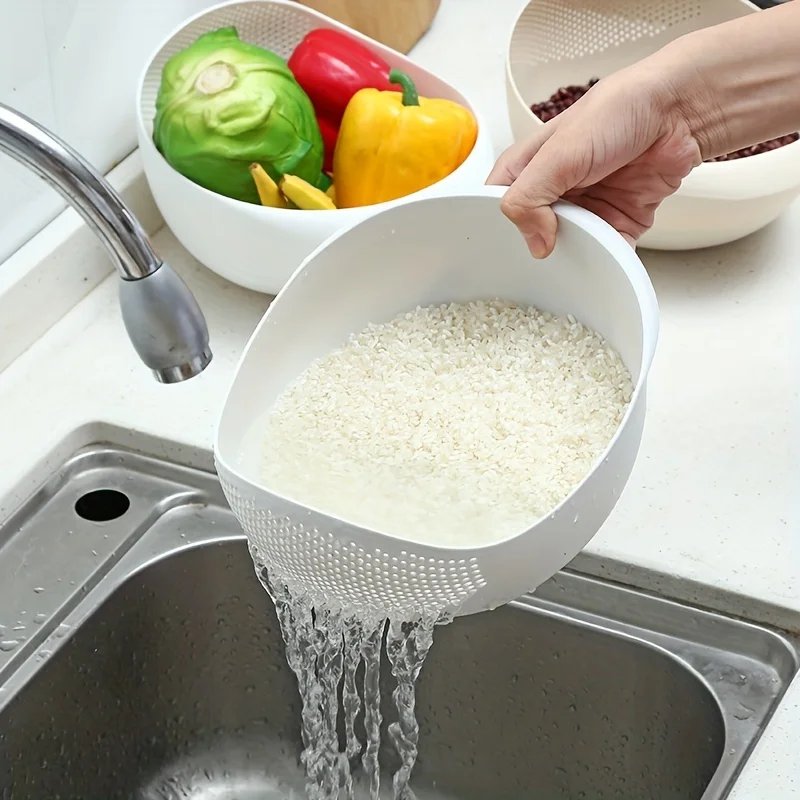 Rocklon 1 Piece of Rice Drainage Basket Rice Filter Fruit and Vegetable Drainage Sieve Kitchen Supplies Small Tools Multi-purpose
