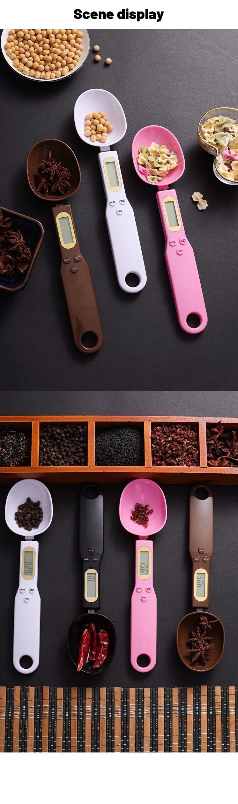 Rocklon LCD Digital Measurement Adjustable Weighing Spoon Kitchen Scale Electronic Measuring Spoon Coffee Powder Scale Baking Scale