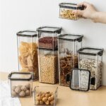 Rocklon 1-4PCS Sealed Jars Kitchen Organizer Grain Storage Boxes Large Capacity Sealed Container Seasoning Jars Set Fresh-keeping Tank - Image 4