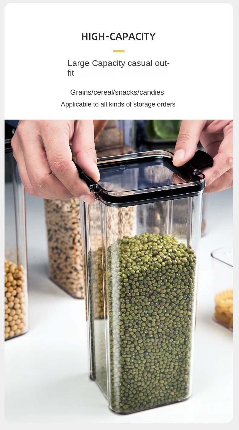 Rocklon 1-4PCS Sealed Jars Kitchen Organizer Grain Storage Boxes Large Capacity Sealed Container Seasoning Jars Set Fresh-keeping Tank