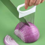 Rocklon Effortlessly Slice Onions with this 1pc Colorful Onion Slicer Kitchen stainless steel potato chip onion holder