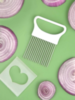 Rocklon Effortlessly Slice Onions with this 1pc Colorful Onion Slicer Kitchen stainless steel potato chip onion holder - Image 4