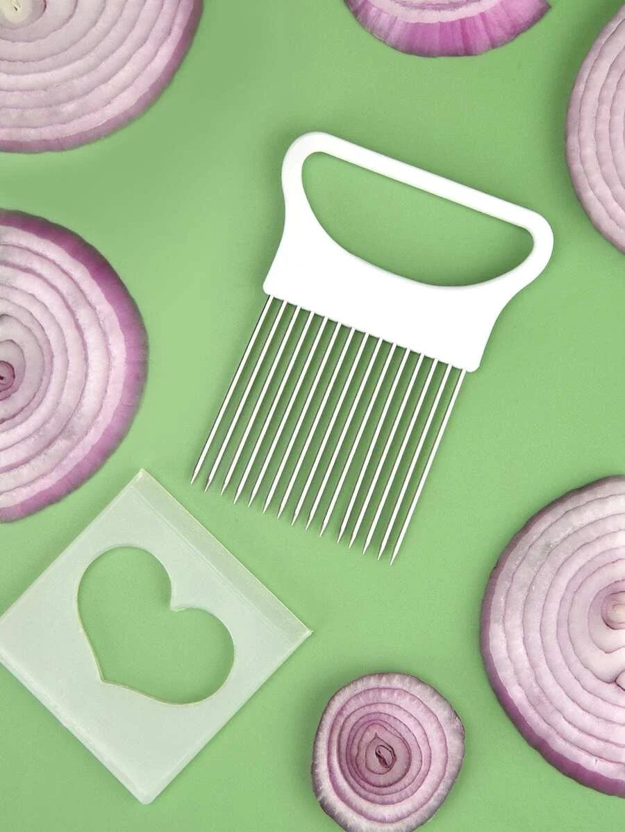 Rocklon Effortlessly Slice Onions with this 1pc Colorful Onion Slicer Kitchen stainless steel potato chip onion holder