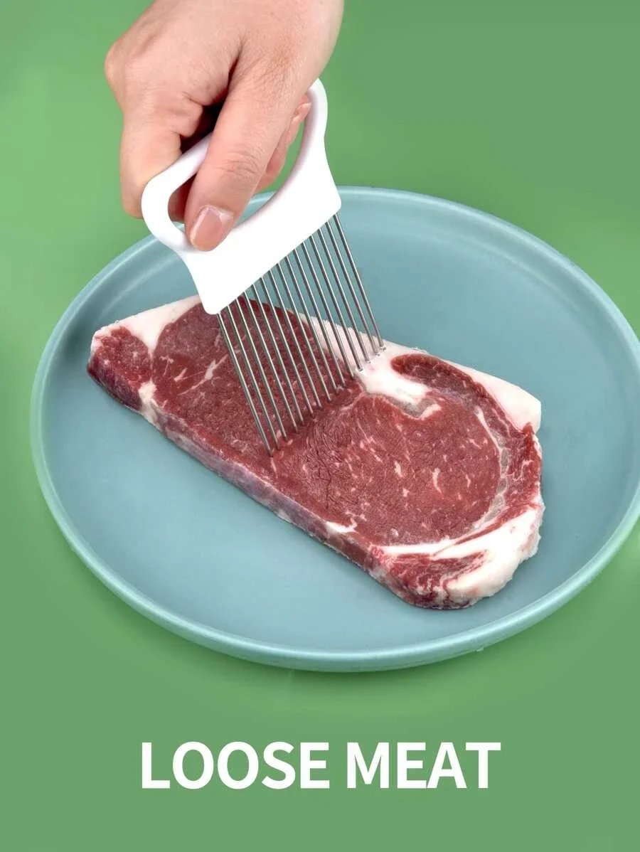 Rocklon Effortlessly Slice Onions with this 1pc Colorful Onion Slicer Kitchen stainless steel potato chip onion holder