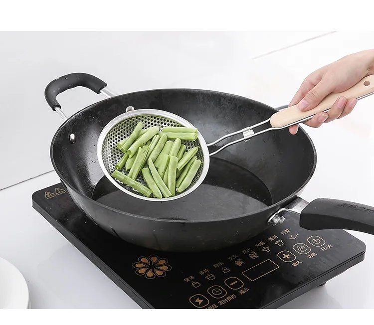 Rocklon Stainless Steel Fine Mesh Skimmer Spoon for Noodles Spaghetti Colander