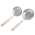 Rocklon Stainless Steel Fine Mesh Skimmer Spoon for Noodles Spaghetti Colander - Image 6