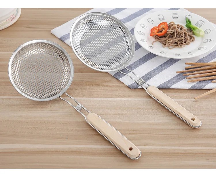 Rocklon Stainless Steel Fine Mesh Skimmer Spoon for Noodles Spaghetti Colander