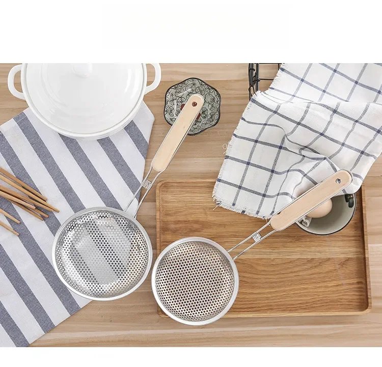 Rocklon Stainless Steel Fine Mesh Skimmer Spoon for Noodles Spaghetti Colander