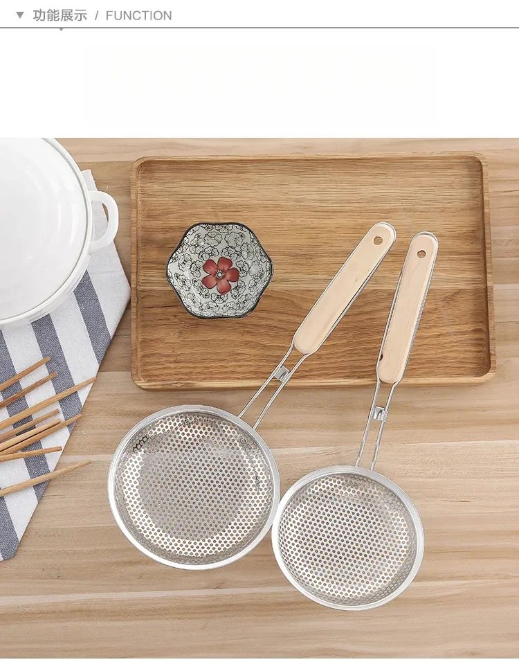 Rocklon Stainless Steel Fine Mesh Skimmer Spoon for Noodles Spaghetti Colander