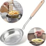 Rocklon Stainless Steel Fine Mesh Skimmer Spoon for Noodles Spaghetti Colander