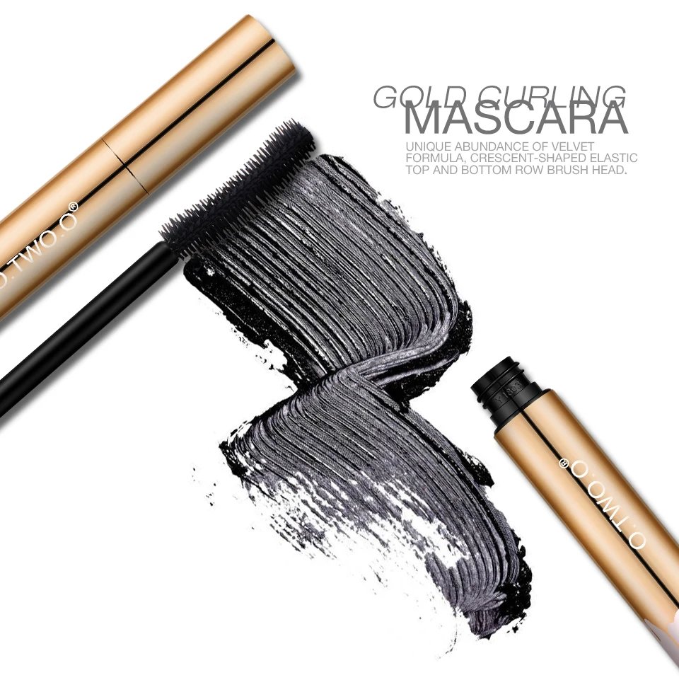 Rocklon O.TWO.O 3D Mascara Lengthening Black Lash Eyelash Extension Eye Lashes Brush Beauty Makeup Long-wearing Gold Color Mascara