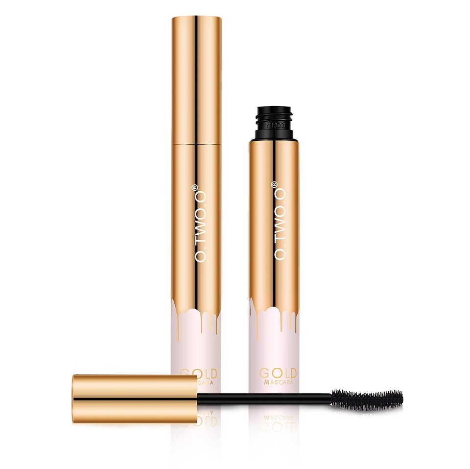 Rocklon O.TWO.O 3D Mascara Lengthening Black Lash Eyelash Extension Eye Lashes Brush Beauty Makeup Long-wearing Gold Color Mascara