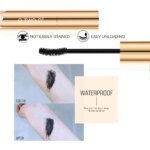 Rocklon O.TWO.O 3D Mascara Lengthening Black Lash Eyelash Extension Eye Lashes Brush Beauty Makeup Long-wearing Gold Color Mascara - Image 2