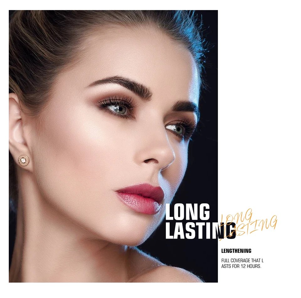 Rocklon O.TWO.O 3D Mascara Lengthening Black Lash Eyelash Extension Eye Lashes Brush Beauty Makeup Long-wearing Gold Color Mascara