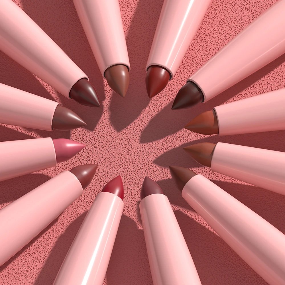 Rocklon 6pcs Lip Liner Pen Set Long-Lasting, Waterproof Sweatproof, Easy Coloring Non-fading Color Rendering Lip Gloss Set Beauty Makeup