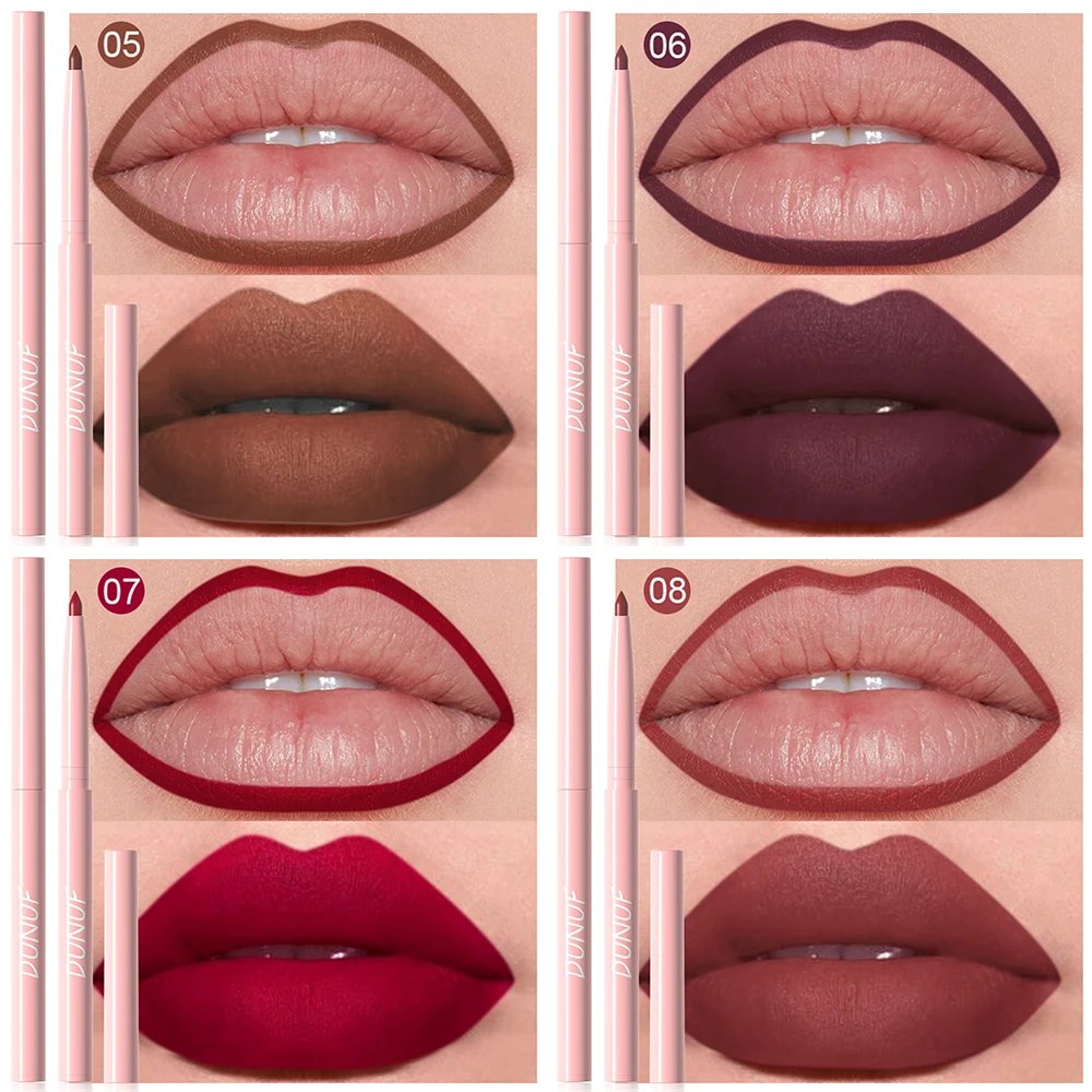 Rocklon 6pcs Lip Liner Pen Set Long-Lasting, Waterproof Sweatproof, Easy Coloring Non-fading Color Rendering Lip Gloss Set Beauty Makeup