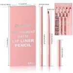 Rocklon 6pcs Lip Liner Pen Set Long-Lasting, Waterproof Sweatproof, Easy Coloring Non-fading Color Rendering Lip Gloss Set Beauty Makeup - Image 6