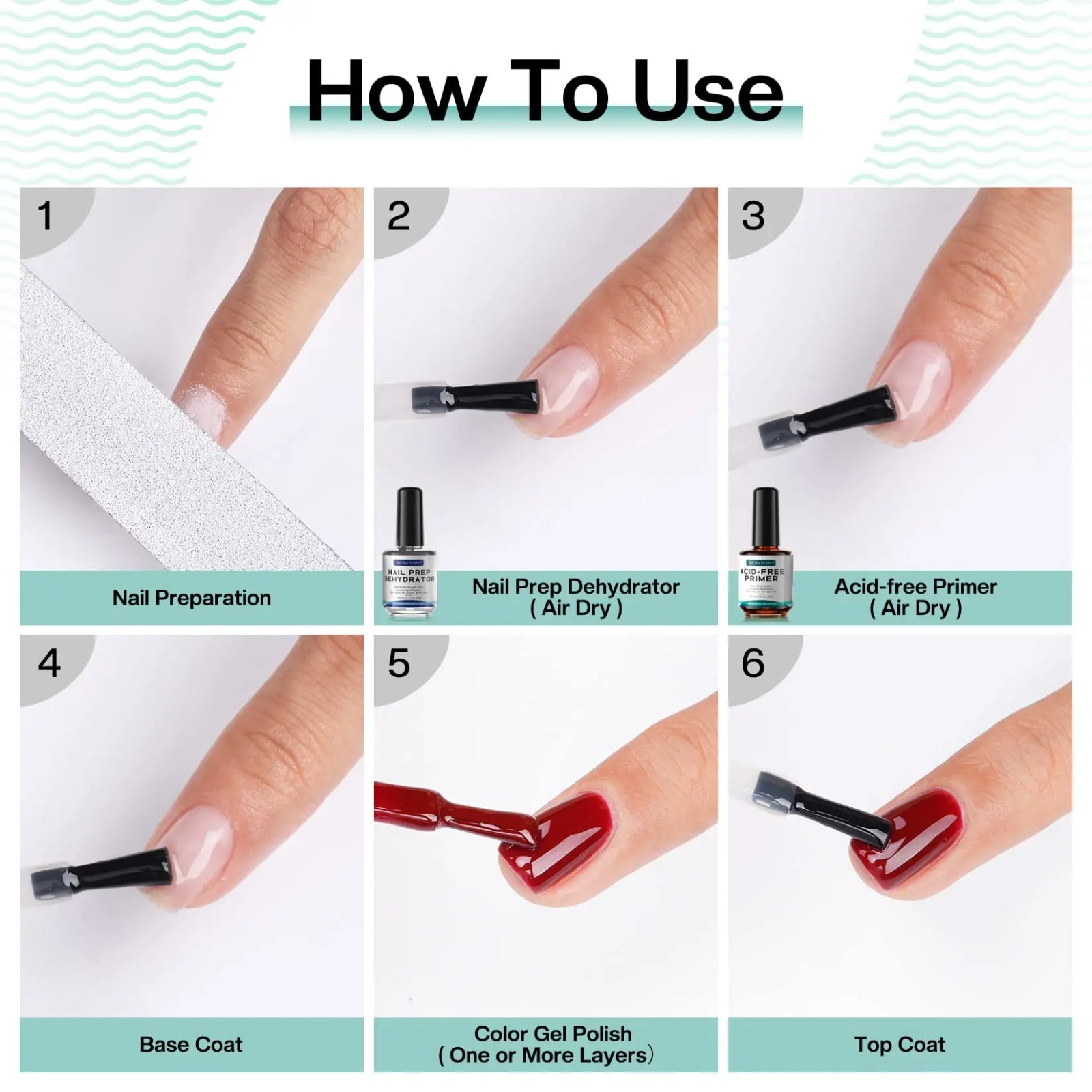 Rocklon Morovan Natural Nail Dehydrator and Acid-Free Primer Nail Dehydrator for Acrylic and Gel Nail Polish Nail Primer for U V Gel