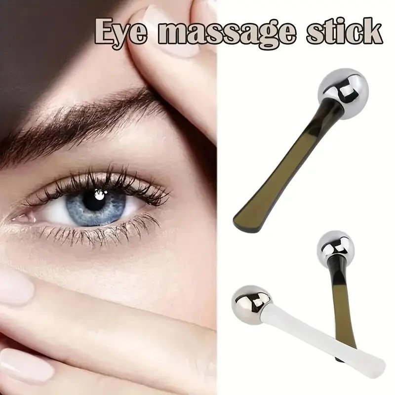 Rocklon 1pc Eye Roller Massage Stick Eye Cream Applicator Cosmetic Spatula Anti Wrinkle Facial Spoon Gold Alloy Face Thin Skin Care Tool