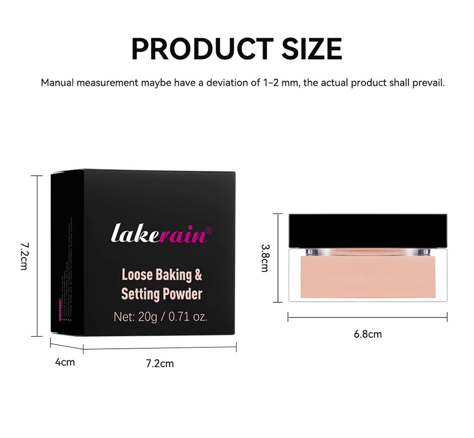Rocklon Loose Baking&Setting Powder Long Lasting Oil Control Natural Face Matte Waterproof Brighten Loose Powder Makeup Cosmetics