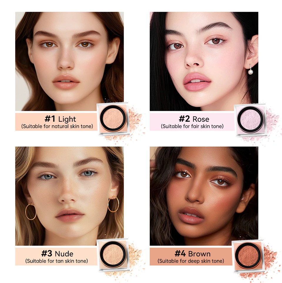 Rocklon Loose Baking&Setting Powder Long Lasting Oil Control Natural Face Matte Waterproof Brighten Loose Powder Makeup Cosmetics