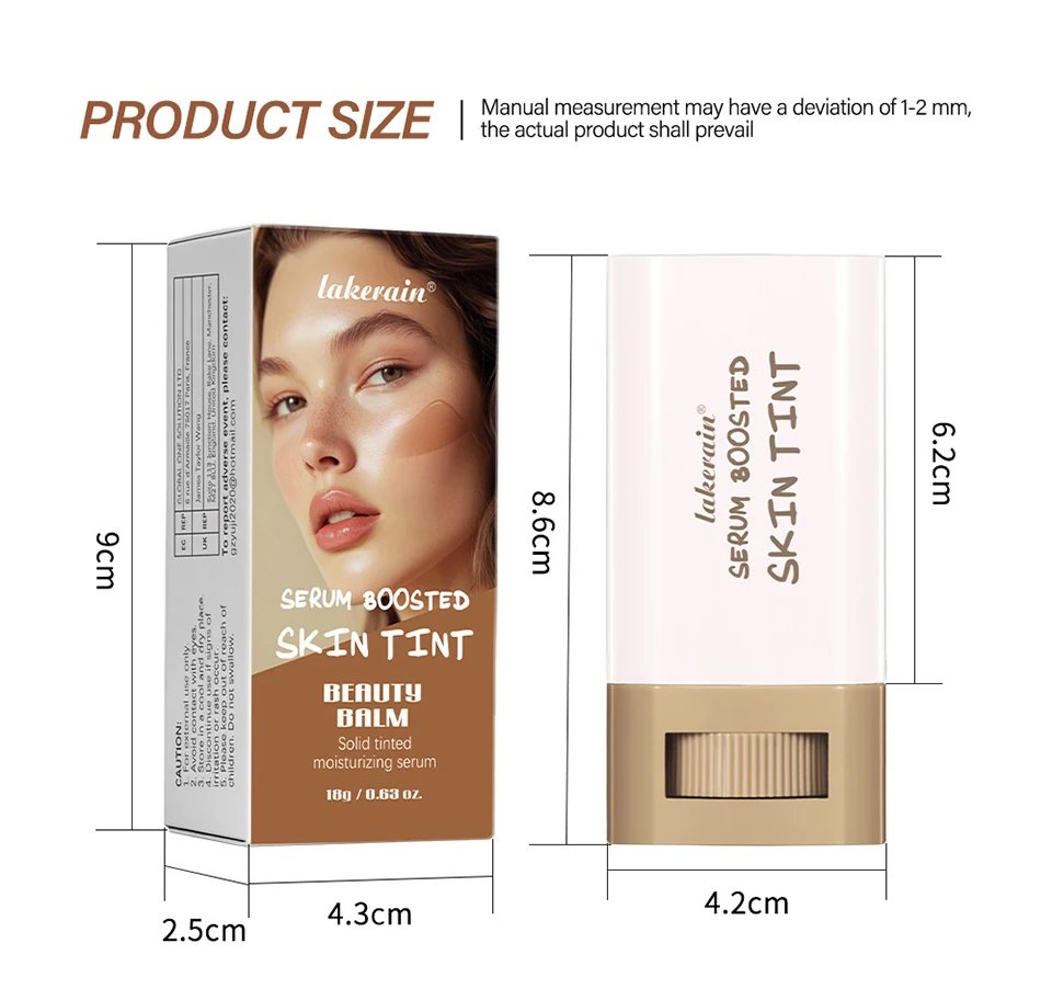 Rocklon Skin Tint Stick Waterproof Nourishing Solid Tinted Serum Foundation Skin Tint Balm Face Tinted Face Contour Stick Makeup