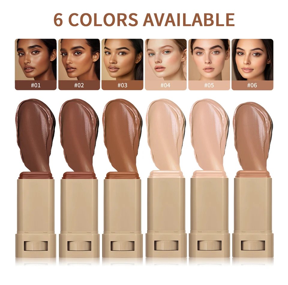 Rocklon Skin Tint Stick Waterproof Nourishing Solid Tinted Serum Foundation Skin Tint Balm Face Tinted Face Contour Stick Makeup