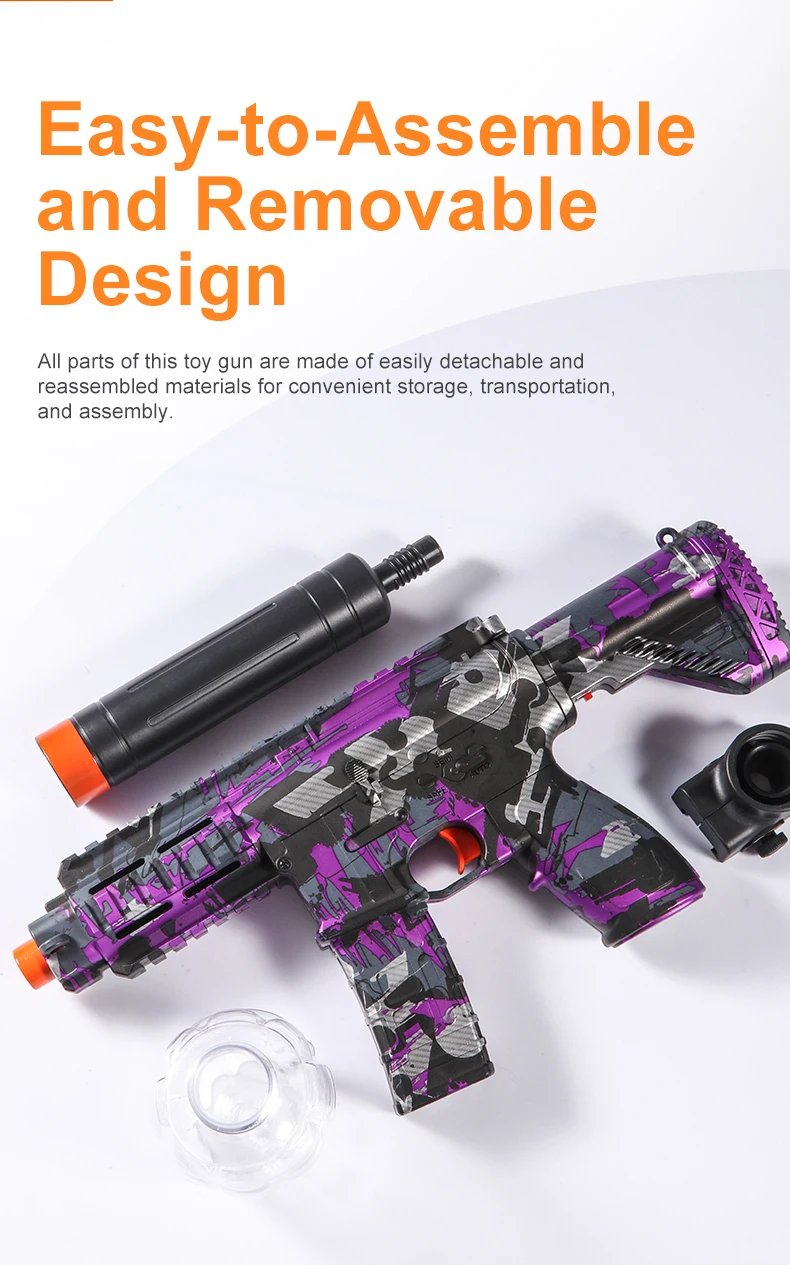 Rocklon M416 Electric Ball Blaster Toy Gun - High-Speed, Metallic Finish, Rechargeable - Outdoor Game Party Gift(Bullets Excluded)