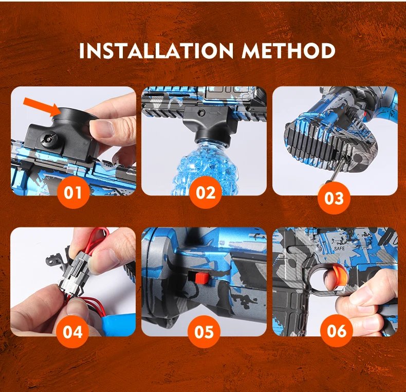 Rocklon M416 Electric Ball Blaster Toy Gun - High-Speed, Metallic Finish, Rechargeable - Outdoor Game Party Gift(Bullets Excluded)