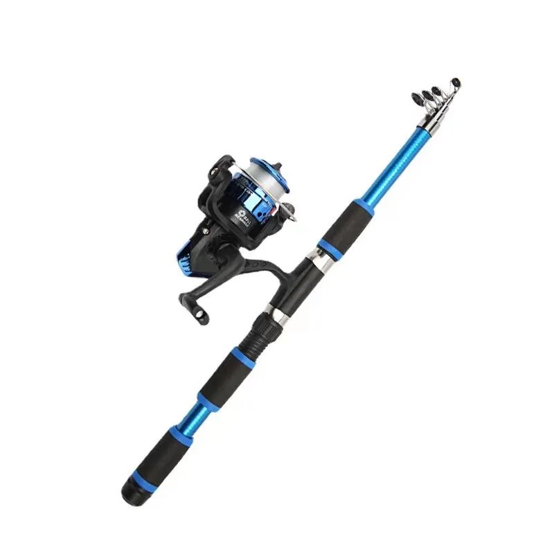 Rocklon Fishing Pole Set Full Kits With Telescopic Fishing Rod And Spinning Reel Baits Hooks Travel Pole Set