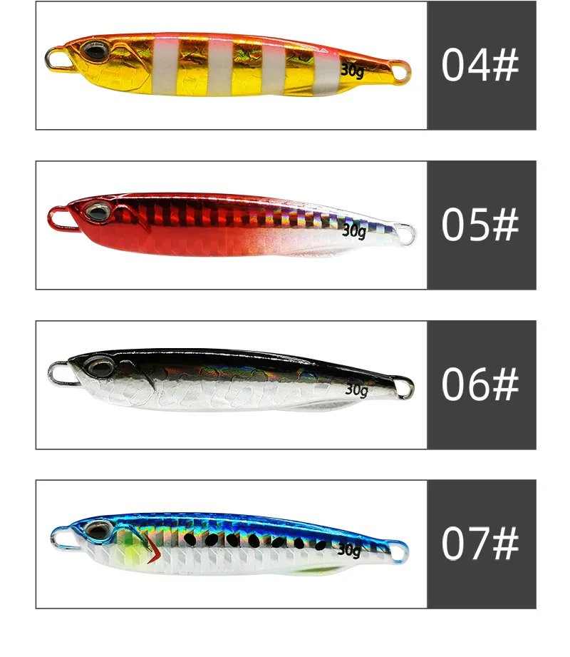Rocklon Japen Metal Cast Jig Spoon 10/15/20/30/40/50g Shore Casting Jigging Fish Sea Bass Fishing Lure Artificial Bait Tackle
